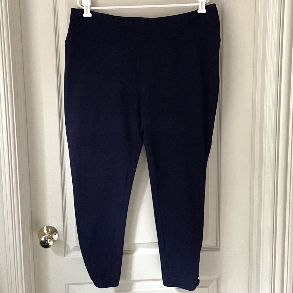 Soft Surroundings Navy Leggings with Corset Detail